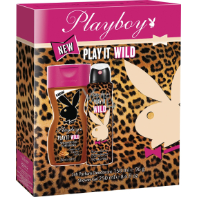 Playboy Play It Wild für Ihr Deo-Spray 150 ml + Duschgel 250 ml, Kosmetikset