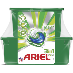 Ariel 3in1 Mountain Spring Gelkapseln zum Waschen von Kleidung 23 Stück + 32 Stück