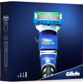 Gillette Fusion ProGlide Power Styler 3in1 Rasierer + 3-teiliges Garnitur + Fusion Feuchtigkeitsspendendes Rasiergel 200 ml, Kosmetikset für Männer