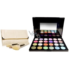 Sei schick! Verspielte Farben Kosmetik Lidschatten Palette 24 Farbtöne + Pearle Miracle Set von Kosmetikpinseln 10 Stück