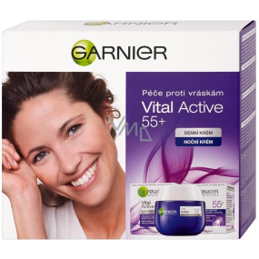 Garnier Essentials Vital Active 55+ Tag Anti-Falten-Creme 50 ml + Essentials Vital Active 55+ Nacht Anti-Falten-Creme 50 ml, Kosmetik-Set