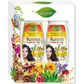 Bione Cosmetics Keratin & Argan Oil Regenerating Shampoo 260 ml + Regenerating Conditioner 260 ml, Kosmetikset