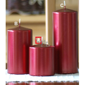 Lima Metal Serie Kerze rot Zylinder 80 x 100 mm 1 Stück