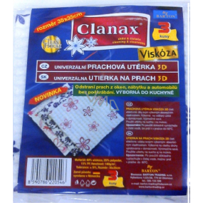 Clanax Universal Staubtuch 3D Viskose Vlies Blumenmuster 35 x 35 cm 3 Stück