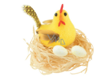Henne im Nest gelb 7 cm