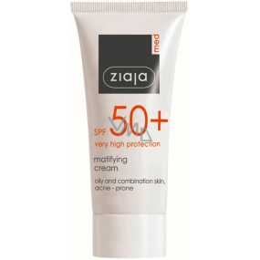 Ziaja Med Protecting SPF 50+ UVA + UVB mattierender Sonnenschutz für fettige Haut und Mischhaut 50 ml