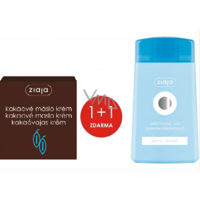 Ziaja Kakaobutter-Gesichtscreme 50 ml + feuchtigkeitsspendender feiner Augenentferner 120 ml, Duopack
