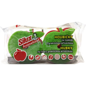 Silux Haushaltsschwamm für Geschirr mit praktischem Saugnapf Apple 4 Stück