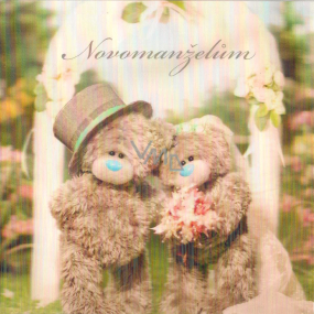 Ich zu dir 3D Umschlag Grußkarte Hochzeit Teddybären am Tor 15,5 x 15,5 cm