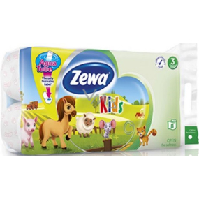 Zewa Kids Aqua Tube Toilettenpapier 3-lagig 150 Stück 8 Stück, Rolle, die gewaschen werden kann