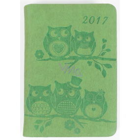 Albi Diary mini Grüne Eulen 7,5 cm × 11 cm × 1,1 cm