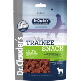 DR. Clauders Trainee Snack Getrocknetes Lammwürfel Fleischzusatzfutter 100% Fleisch für Hunde 80 g