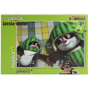 EP Line Puzzle Maulwurf und Panda mit Wassermelone 24 Teile, empfohlen ab 4 Jahren