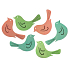 Holzvögel 6 cm 6 Stück