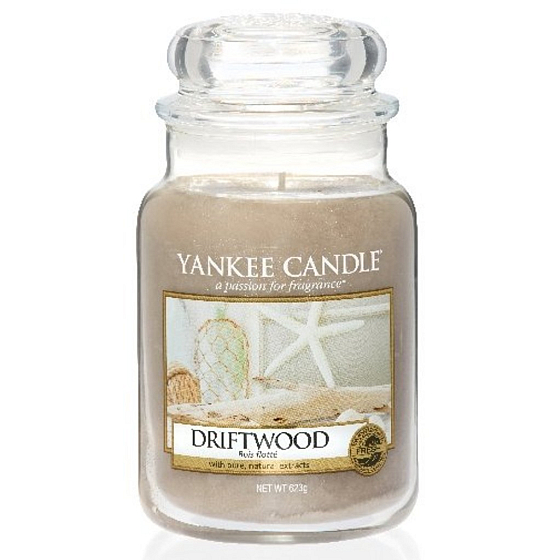 Yankee Candle Driftwood - Klassische Duftkerze aus Treibholz Großes Glas 623 g