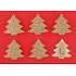Holzbäume mit Glitter, gold auf Zapfen 4,5 cm, 6 Stück