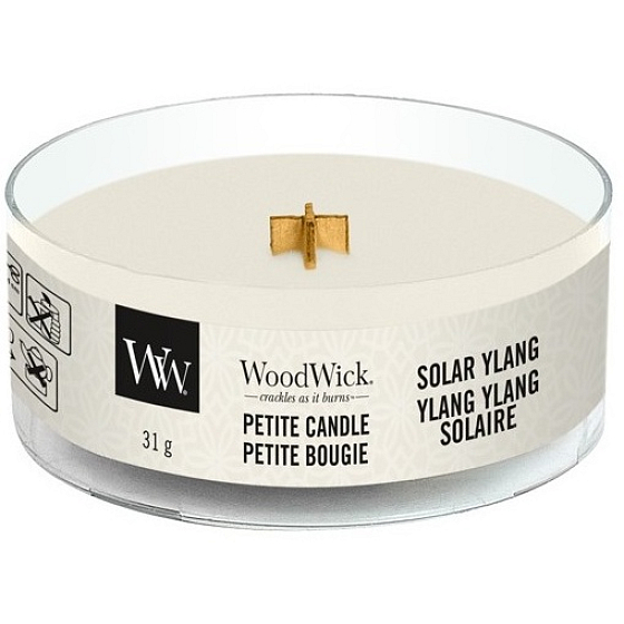 WoodWick Solar Ylang - Sun Ylang Duftkerze mit kleinem Holzdocht 31 g