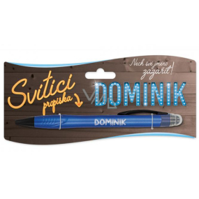 Nekupto Glühender Stift mit dem Namen Dominik, Touch Tool Controller 15 cm