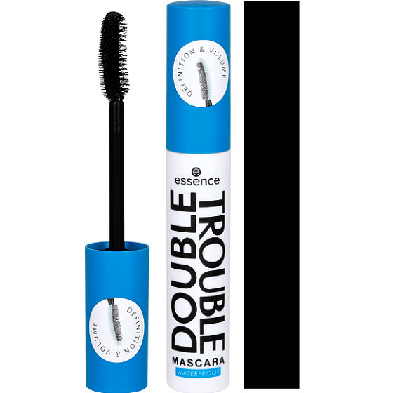 Essence Double Trouble wasserfeste Mascara für maximale Länge und Volumen schwarz 12 ml