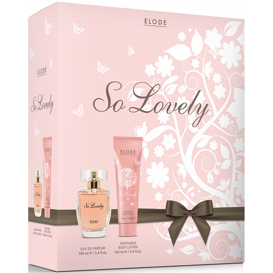 Elode So Lovely Eau de Parfum für Frauen 100 ml + Körperlotion 200 ml, Geschenkset für Frauen