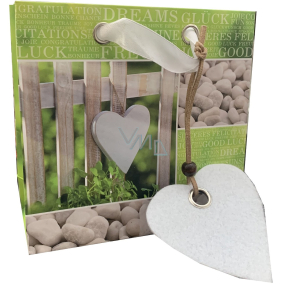 EP Line Papier-Geschenktüte 14,5 x 14,5 x 6 cm Grün mit weißem Herz