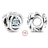 Charme Sterling Silber 925 Infinity Kreis der Ewigkeit März Wasser blau, Perle für Armband