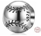 Charme Sterling Silber 925 I Love Baseball Texas Rangers Ball, Perle auf Armband Sport