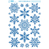 Bogen Weihnachtsaufkleber, klebefreie Fensterfolie Schneeflocken blau mit Glitter 35 x 25 cm