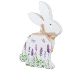 Kaninchen aus Holz mit Lavendelmuster 20 cm