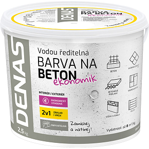 DENAS BETON EKONOMIK Farbe für Beton, 0110 grau, 2,5 kg
