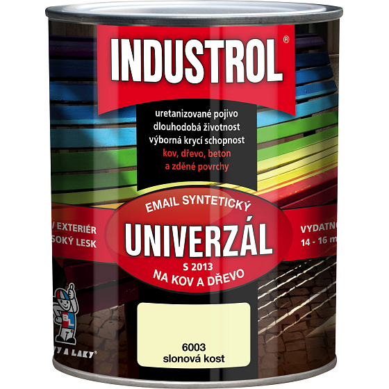 Industrol S2013 Universallack glänzend Farbe für Metall und Holz, 6003 Elfenbein, 600 ml