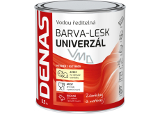 DENAS UNIVERZÁL-LESK vrchní barva na dřevo, kov a beton, 0100 bílá, 0,3 kg