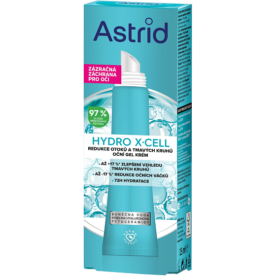 Astrid Augen-Gel Hydro X-Cell gegen Schwellungen und Augenringe, 15 ml