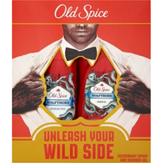 Old Spice Wolfthorn Deodorant Spray 125 ml + Duschgel 250 ml, Kosmetikset