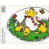 Fensterfolie ohne Kleber Osterhuhn mit Ostereiern Ostermotiv 33 x 23 cm