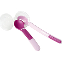 Ich habe Feeding Spoons & Cover 2-Phasen-Fütterungslöffel mit Schutzabdeckung in verschiedenen Farben 6+ Monate 1 Set.