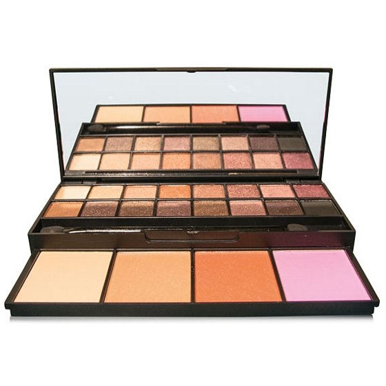 Sei schick! Travel Makeup Kit-Palette mit 16 Lidschatten und 4 Rouge