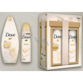 Dove Silk Glow Nourishing Duschgel 250 ml + Silk Dry Antitranspirant Deodorant Spray für Frauen 150 ml, Kosmetikset