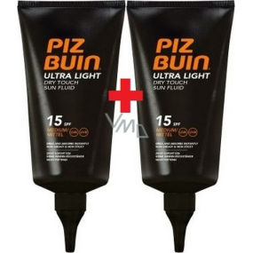 Piz Buin Ultra Light SPF15 ultraleichte Feuchtigkeitsflüssigkeit zum Gerben von 150 ml + SPF15 ultraleichte Feuchtigkeitsflüssigkeit zum Bräunen von 150 ml, Duopack