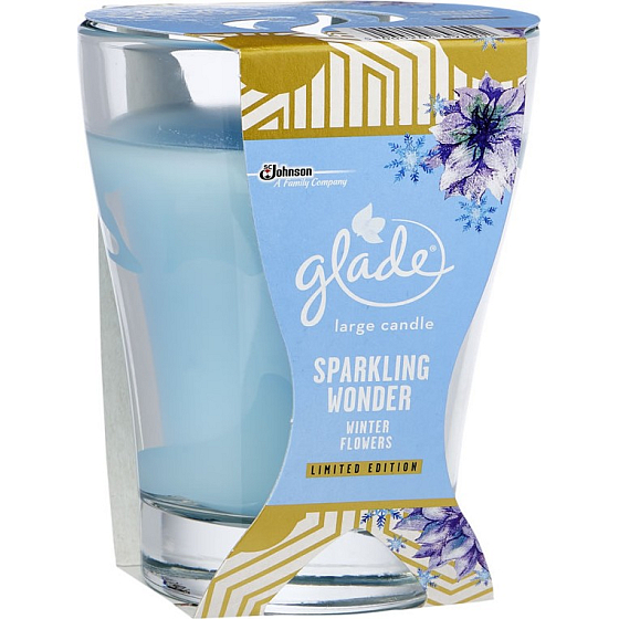 Glade by Brise Sparkling Wonder Winterblumen dufteten große Kerzen in Glas und brannten bis zu 52 Stunden 224 g