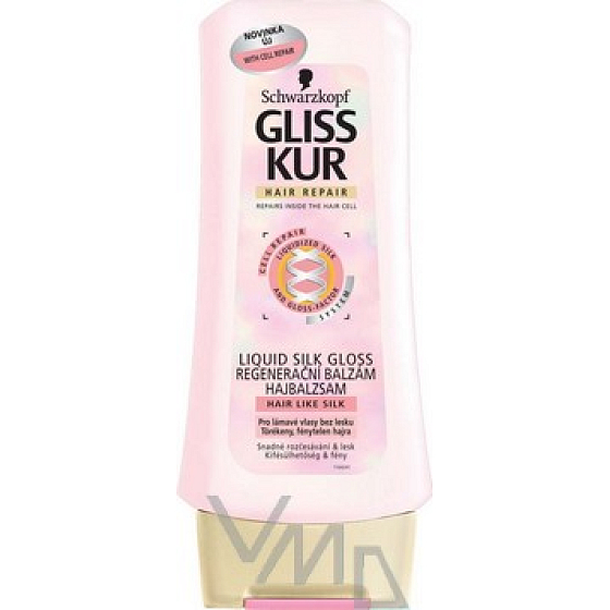 Gliss Kur Liquid Silk Gloss regenerierender Haarbalsam 200 ml