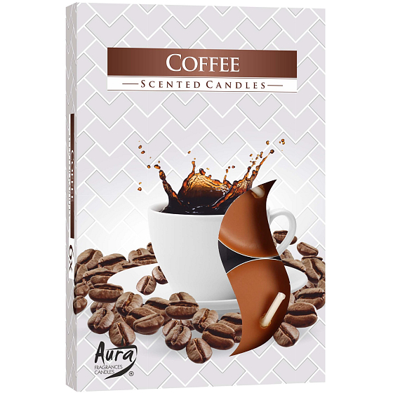 Bispol Aura Coffee - Teelichter mit Kaffeeduft 6 Stück