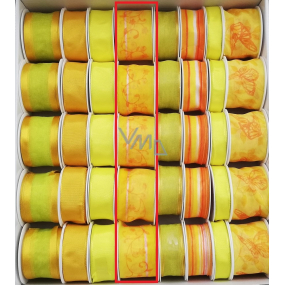 Ditipo Stoffband mit Draht gelb mit Blüten 2 mx 40 mm