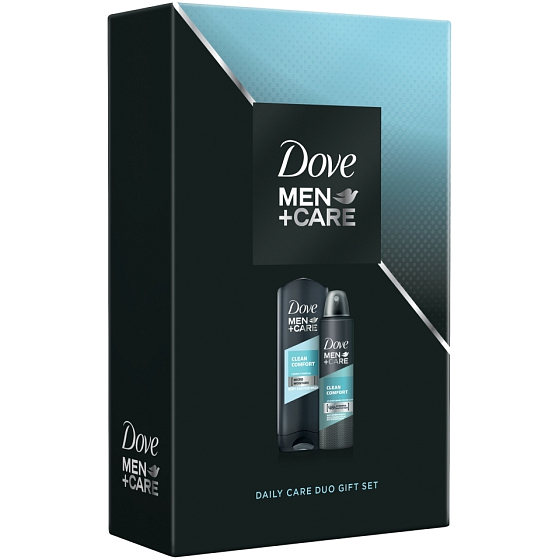 Dove Men + Care Clean Comfort Duschgel für Männer 250 ml + Deodorant Spray für Männer 150 ml, Kosmetikset