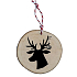 Böhmen Geschenke Handgemachte Weihnachtsverzierung Holz Hirsch schwarz 6 cm
