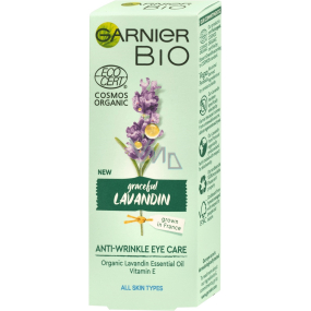 Garnier Bio Graceful Lavandin Bio-Lavendelöl und Vitamin E Anti-Falten-Augencreme für alle Hauttypen 15 ml