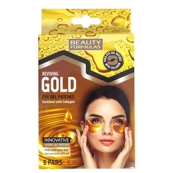 Beauty Formulas Gold goldene Gel-Augenpads mit Kollagen 6 Paar