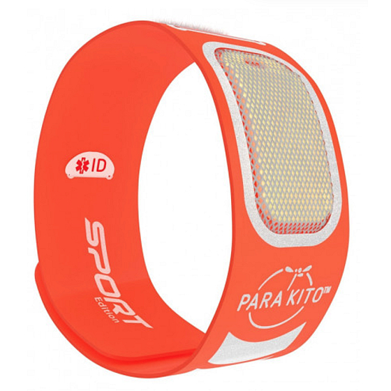 Parakito Repellent Mückenarmband Sport orange natürlich, nachfüllbar, wasserdicht, Schutz 24h / Tag - 15 Tage zum Nachfüllen + zwei Nachfüllungen