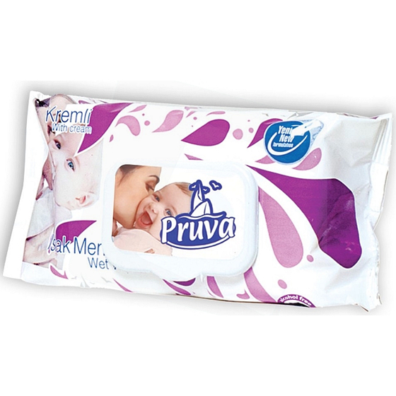 Kalyon Pruva Feuchttücher mit Creme für Kinder 72 Stück