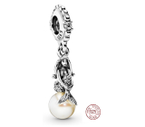 Sterling Silber 925 Kleine Meerjungfrau - Perle, Reise-Armband-Anhänger